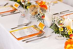 Wedding table setting