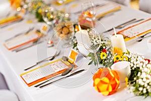 Wedding table setting