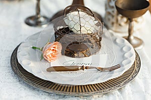 Wedding table setting in the old style