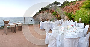 Wedding Tables by sea