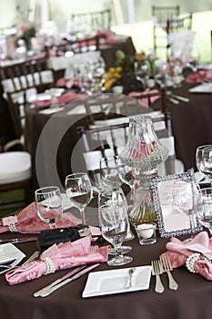 Wedding tables set for fine dining