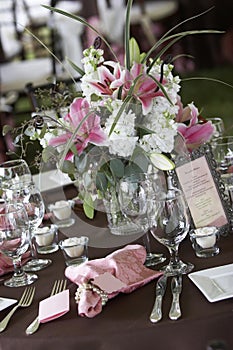 Wedding tables set for fine dining