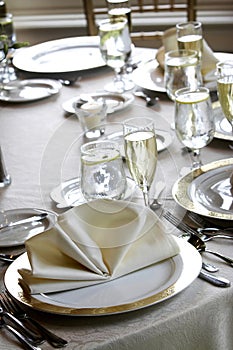 Wedding tables set for fine dining