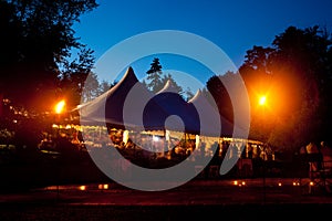 Wedding tent at night