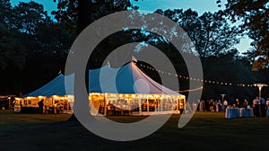 Wedding tent at night