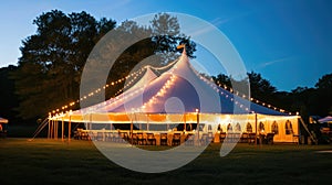 Wedding tent at night