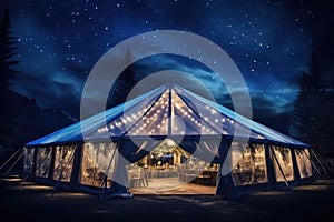 Wedding tent at night