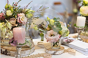 Wedding themen, romantic dinner table setting