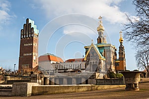 Wedding tower and Russian chapel in Darmstadt