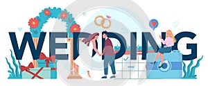 Wedding typographic header concept. Professional organizer planning