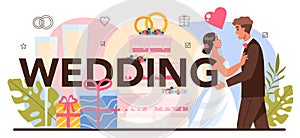 Wedding typographic header. Professional organizer planning wedding event