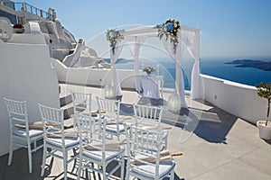 Wedding venue on the island of Santorini, Greece