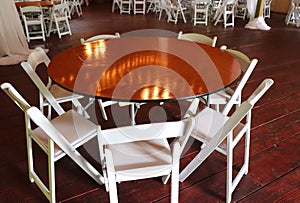 Wedding Venue With Round Tables White Chairs