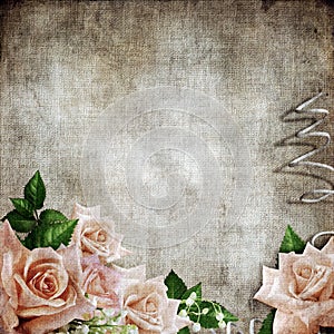 Wedding vintage romantic background with roses