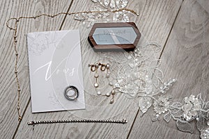 Wedding Vows Card and Bridal Details