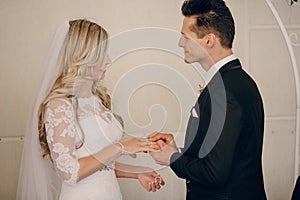 Wedding vows at the ceremony