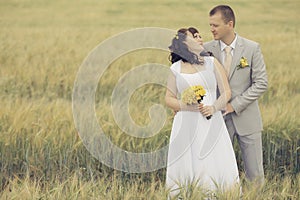 Wedding in wheat field