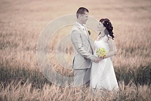Wedding in wheat field
