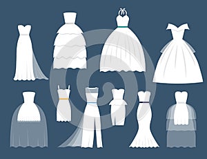 Wedding white bride vector dress elegance fashion style celebration bridal shower weddind-day composition illustration