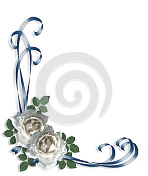 Wedding White Roses invitation
