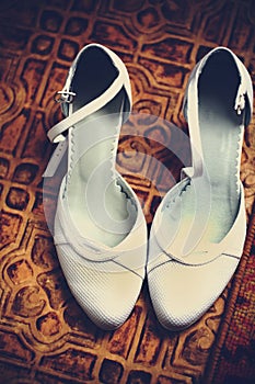 Wedding white shoes for a bride