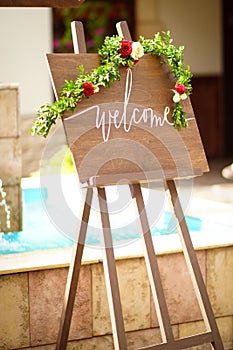 Wedding wooden plaques and signs