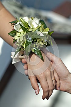 Wedding wrist bouquet