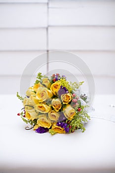 Wedding Yellow Roses bouquet