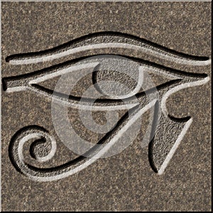 Eye of Horus chiseled in granite photo