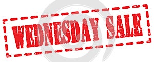 WEDNESDAY SALE text written on red stamp sign