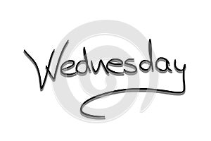 Wednesday, text, hand written, black on transparent background