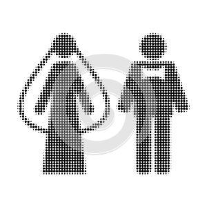 Weds Persons Halftone Dotted Icon