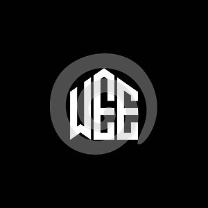 WEE letter logo design on BLACK background. WEE creative initials letter logo concept. WEE letter design