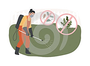 Weed control isolated concept vector illustration.
