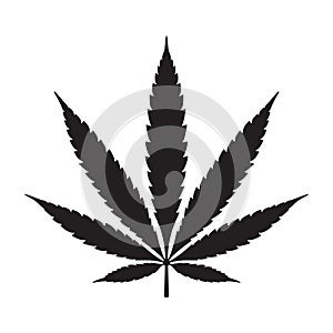 Weed Marijuana cannabis leaf icon illustration logo