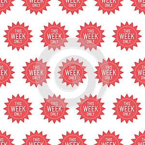 This week only offer. Round red vector shape circle stickers for best arrival shop product tags, badge, labels or sale sign