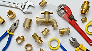 Essential Plumbing Tools and Brass Fittings for Repair and Installation
