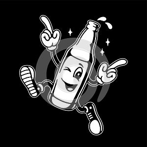 WEEKEND CALL CARTOON BOTTLE WHITE BLACK