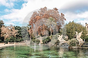 Weekend in the city of Barcelona. Parc de la Ciutadella.