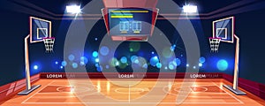 Weekend evening game on basketball stadium vector