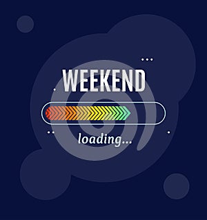 Weekend Loading Business Concept Poster Card. Vector