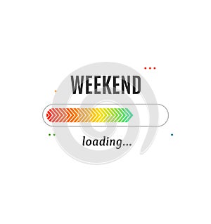 Weekend Loading Concept Isolated on a White Background. Vector