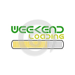 Weekend loading icon isolated on white background