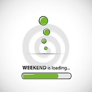 Weekend loading infographic with green bar and bubbles