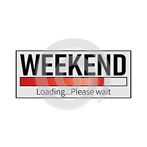 Weekend loading please wait icon on a white background