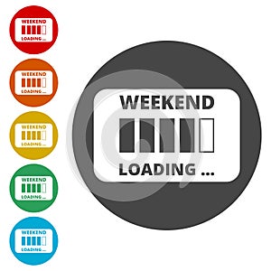 Weekend loading sign. Business concept. Vector illustration.