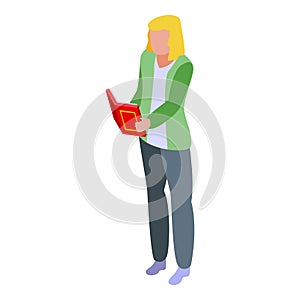 Weekend reading book icon, isometric style