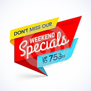 Weekend Specials sale banner