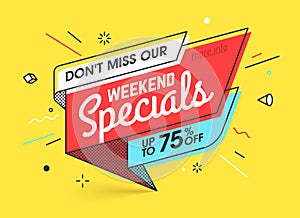 Weekend specials special offer banner photo