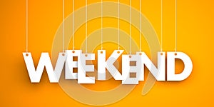 Weekend - white word on orange background